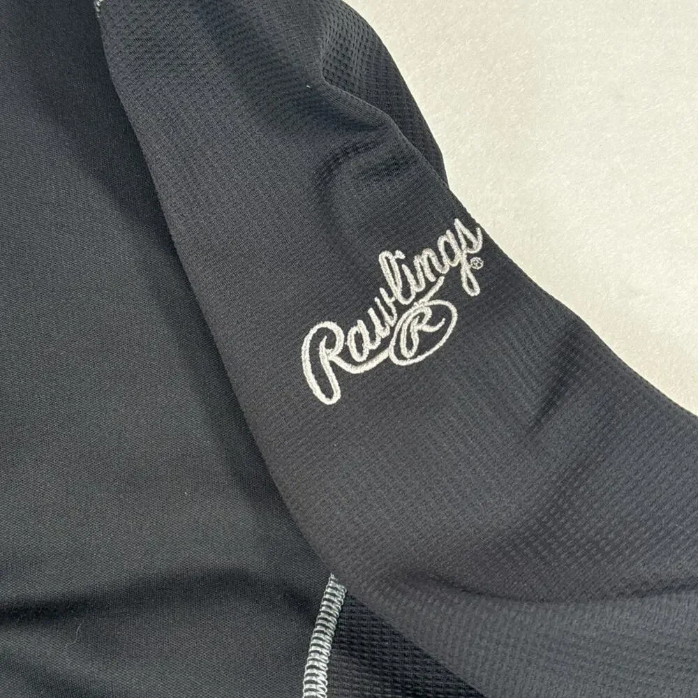 Rawlings 1/4 Zip Pullover Long Sleeve Jacket Adult Large Black Wind Rain